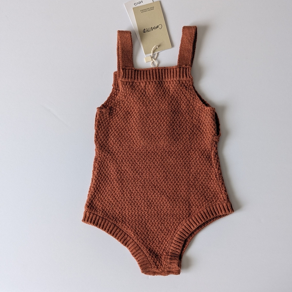 Rust Knit Baby Romper - Picture 3 of 5